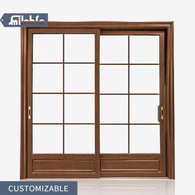 China Factory china teak color bro's smile high quality aluminum glass door sliding doors wholesale waterproof aluminum brown color aluminum doors for sale