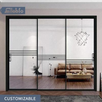 China Factory sale waterproof Foshan china bro smile double floor to ceiling glass doors,temple sliding doors large size glass doors for sale