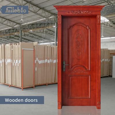 China Sound insulation smile bro china factory top wooden doors for bedrooms with windows hotel room interior door HDF soundproof materials for sale