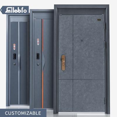 China Smile Bro Foshan Factory Customs Office Security Door Simple Design Outdoor Anti-theft Metal Door 7-9cm Main Steel Doors for sale