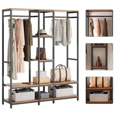 China Durable High Grade Luxury Wooden Tree Free Standing Floor Garment Coat Racks Bedroom Home Use Clothes Racks Stand for sale