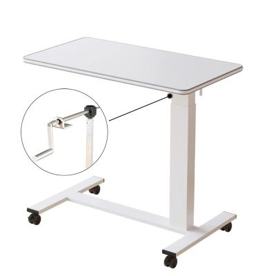 China Easy Installation Customized Hospital Furniture Table Dining Desk Adjustable Height Bedside Table Hospital Bed Table with Wheels for sale