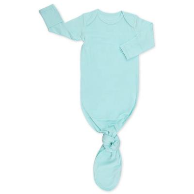 China Baby Knotted Nightgown Newborn Baby Long Sleeve Breathable Soft Organic Bamboo Antibacterial Solid Color Sleeping Bag Fiber Wrap Pajamas for sale