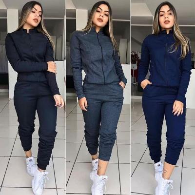 China Autumn Spring Gear Women Loose Sweat Suits Jacket Pants Set Ladies Breathable Joggers Two Piece Set Sweat Suits Y12526 for sale