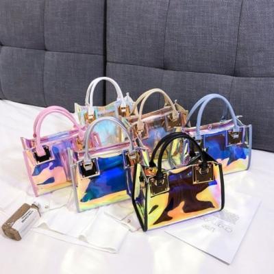 China Fashion Main SAC A Femme 2pcs MOQ Women Shoulder Bag Jelly Clutch Purse Transparent Clear Handbag for sale