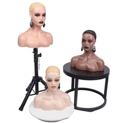 China With Head Wig Mannequin Wholesale Black Female Mannequin Mannequin Head Bust For Wig Display for sale