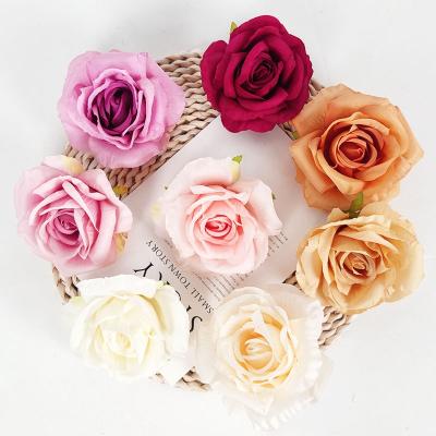 China Wholesale 11cm Fabric YIWAN Phoenix Rose Head Artificial Silk Flower Touch Wedding Decoration Artificial Flower Wall Real for sale