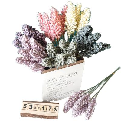 China Plastic hot simple style grain small flower corn reeds flower pampas grass dry flowers for home decoration simulation flower for sale