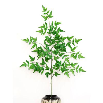 China YIWAN Factory Price Fake Bamboo Plants Decorative Leaves And Branches Artificial Leaves Bamboo Leaf For Decoration for sale