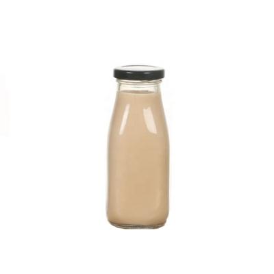 China Beverage Milk Bottle 250ml 300ml Beverage Juice Glass Bottles With Metal Glass Lids for sale