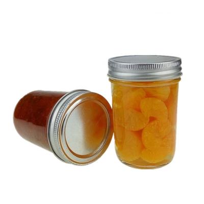 China CANDY Wide Mouth Glass Food Jar 8 Ounce Round Jam Jar Jam Jar With Metal Lid for sale