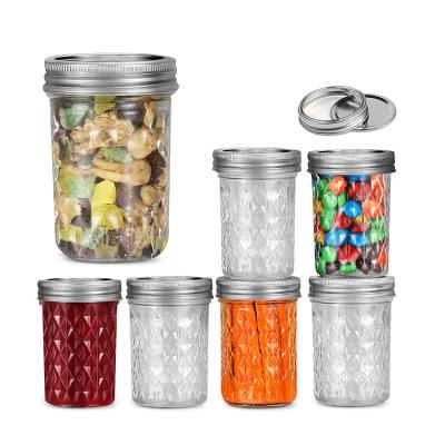 China Freshness Retention Wide Mouth 250ml 8oz Clear Mason Glass Jam Jar In Volume With Separate Lids for sale