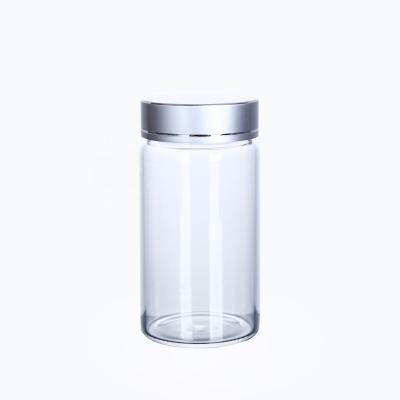 China Kitchen Storage 4.5cm Diameter Borosilicate Glass Tube Cosmetic Vials For Perfume With Silver Caps for sale