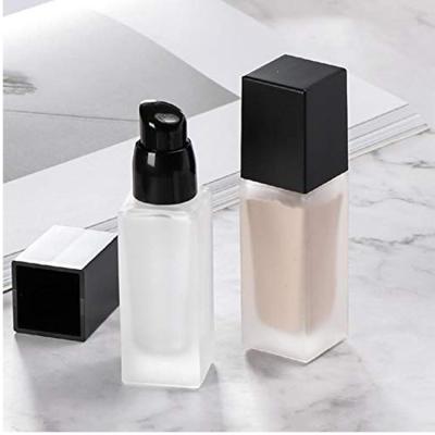 China Personal Care Cosmetic Packaging Container Serum Lotion Serum Airless Square Bottle 50ml 100ml for sale