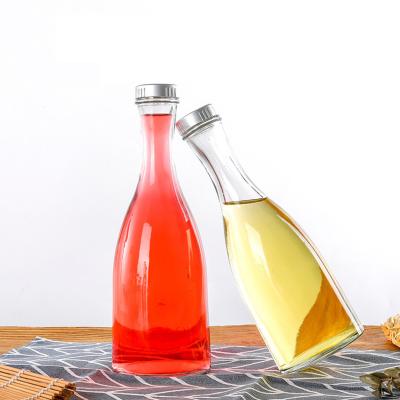 China 250ml Custom Beverage Transparent Sized Glass Liquor Ice Wine Vodka Bottle Fruit Wine Bottle With Rubber for sale