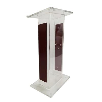 China Modern Acrylic Lectern Podium With Red Mahogany Podium BDP-005 for sale