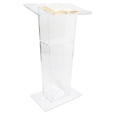 China Crystal Clear Acrylic Standard Size Transparent Durable Podium Top BDP-006 for sale