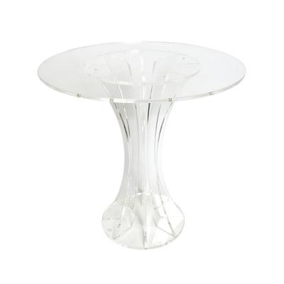 China Acrylic Glass Adjustable Top Revolving Dining Table (Other) Clear Round Dining Table Set for sale