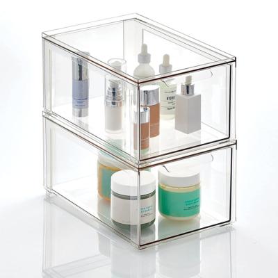 China Large Modern Plastic Stackable Cosmetic Storage Makeup Organizer/Easy Drawer for Bathroom Countertop Lipsticks for sale