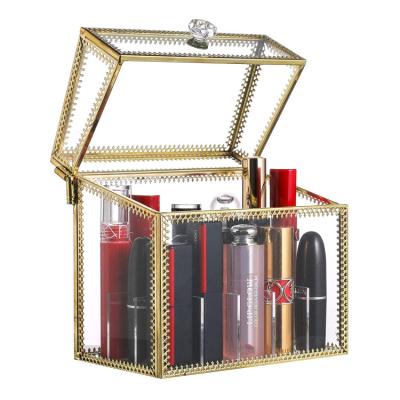 China Luxury Acrylic Organizer Lipstick Holder With Lid Transparent Gift Box Lipstick Display Organizer Stand TCD-LD-6 for sale