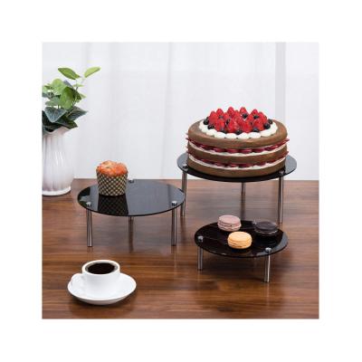 China Modern TFC6 custom round black acrylic cupcake display case box for food holder acrylic cupcake display cabinet for sale