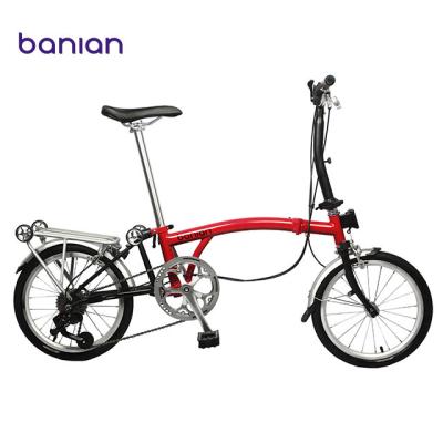 China New Folding Type 6 Wheel Bicyles Adult Triple Bike 16 Inch Travel Triple Bicycle Man Lightweight Woman Bicycle For Southeast Asian Market for sale