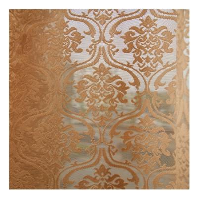 China 2021 Latest Designs Breathable Jaquard Lace Curtain Fabric By The Meter for sale