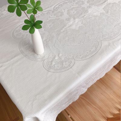 China Hot Selling Custom Hotel Waterproof Dining Elegant Rectangle Lace Table Cloth Wedding Cheap Table Cloths For Wedding Party for sale