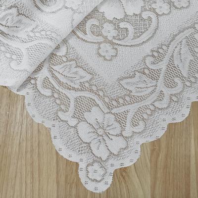 China Custom 100 Polyester Waterproof Luxury White Printed Jacquard Waterproof Fitted Table Clothes Weddings for sale