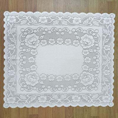 China Custom wholesale luxury waterproof jacquard waterproof square sheer lace wedding fabric embroirery banquet hotel tablecloth for sale