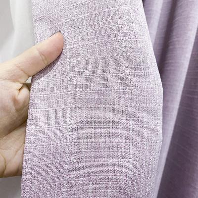 China QUICK DRY Purple Soundproof Window Knit Polyester Drape Fabric Pleated Curtains For Living Room Luxury Blackout for sale