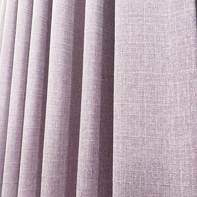 China QUICK DRY modern purple simple bedroom fabric window living room drape polyester knit fabric curtains blackout ready made for sale