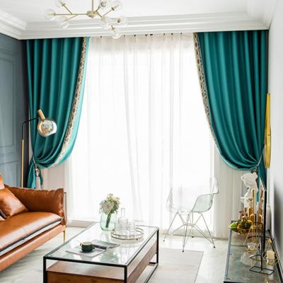 China Blackout Latest Blackout Design Luxury Curtains Window Ready Made Living Room With European Valance Style for sale