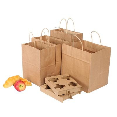 China Recyclable Brown Handle Paper Carrier Bags Wedding Party Kraft Twisted Paper Bag With Food Grade for sale