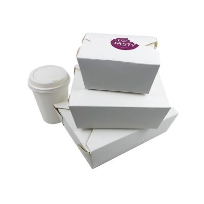 China Recycled Materials Container Kraft Paper Disposable Lunch Box For Fast Food Packaging Take Away Container Paper Box for sale