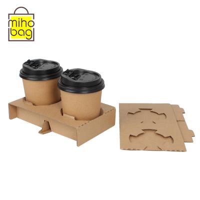 China Disposable Recyclable Durable Corrugation Paper Hot Drink Paper Cup Holder For Cup Packaging for sale