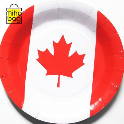 China Disposable Kids Food Grade Birthday Cake Dish Thanksgiving French Fries Paper Plate for sale