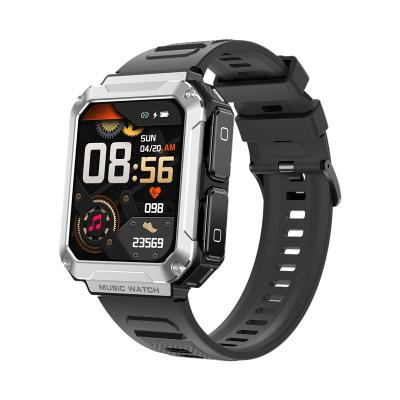 China Rainbuvvy T93 zilver Smart Watch Headset TWS 4GB Memory Draadloze Temperatuur Bluetooth Call 1.96 Inch Sport Muziek Oordopje Mannen Vrouwen Horloge Telefoon Te koop