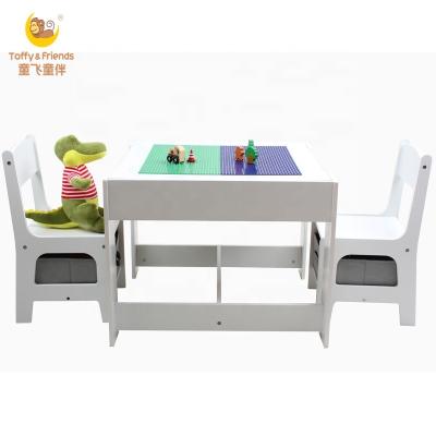 China Double-Sided Friends Contemporary Caramel and Friends Water Paint Wooden Children's Game Table Chair Set for sale