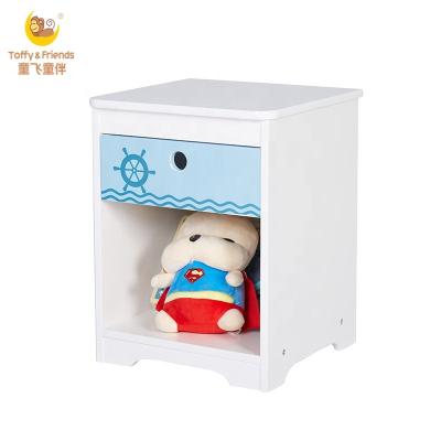 China E1/P2 MDF Board Toffee and Friends Wooden Kids Bedside Table Nightstand with Drawer Sailing Design for sale