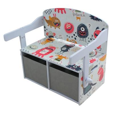 China PANEL Toffee & Friends Adjustable 3 in 1 Kids Chair Wooden Table with Storage Bins in Monster Design for sale