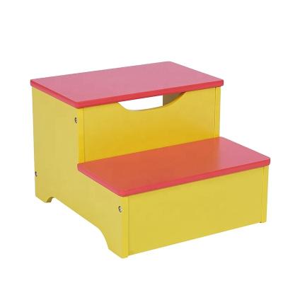 China Toffee & Storage Friends Kids Wooden Step Stool in Macaron Solid Color for sale