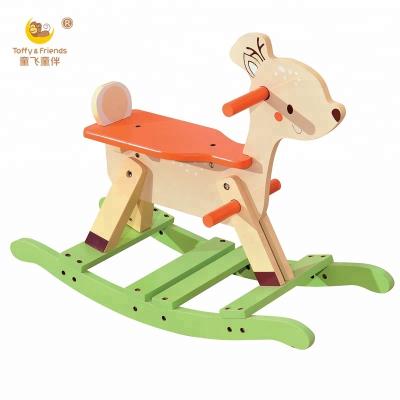 China PANEL Caramel and Wooden Friends Kids Toy Deer Rocking Chair Rocking Horse for sale