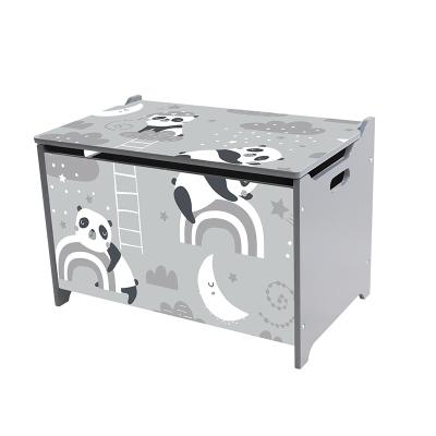 China Gray color children's wardrobe storage box modern children's caramel and wooden toy bench toy box friends for sale