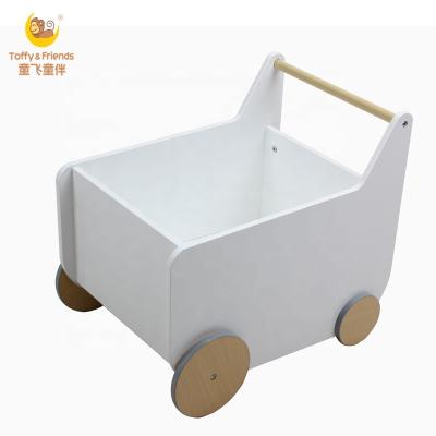 China PANEL Caramel and Friends Watercolor Natural Wooden Children's Toy Small Storage Box Cart for sale