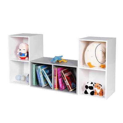 China Multi cube in caramel modern children's bookshelf use and bookshelf friends kids storage wooden cube cabinet for sale