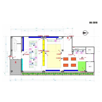 China Waterproof / Toyama Waterproof Store (Area: 340 square meter CCTV) sets drawing in June 2019. for sale