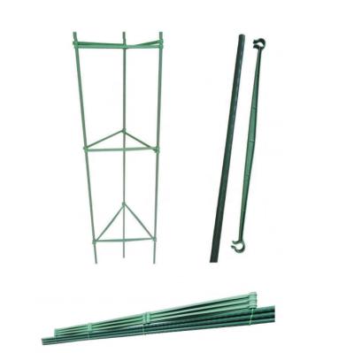 China Outdoor Tomato Cage Kit 3 x PE Coated Steel Garden Stake and 9 Plastic Arms for Growing Plant Support 1.5m Height for sale