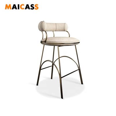 China Modern Minimalist Polished Structure Arch Brass Legs Distinctive Bar Chair for sale