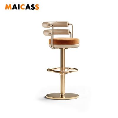 China Contemporary Elegant Distinctive Shape Golden Swivel Barstool for sale